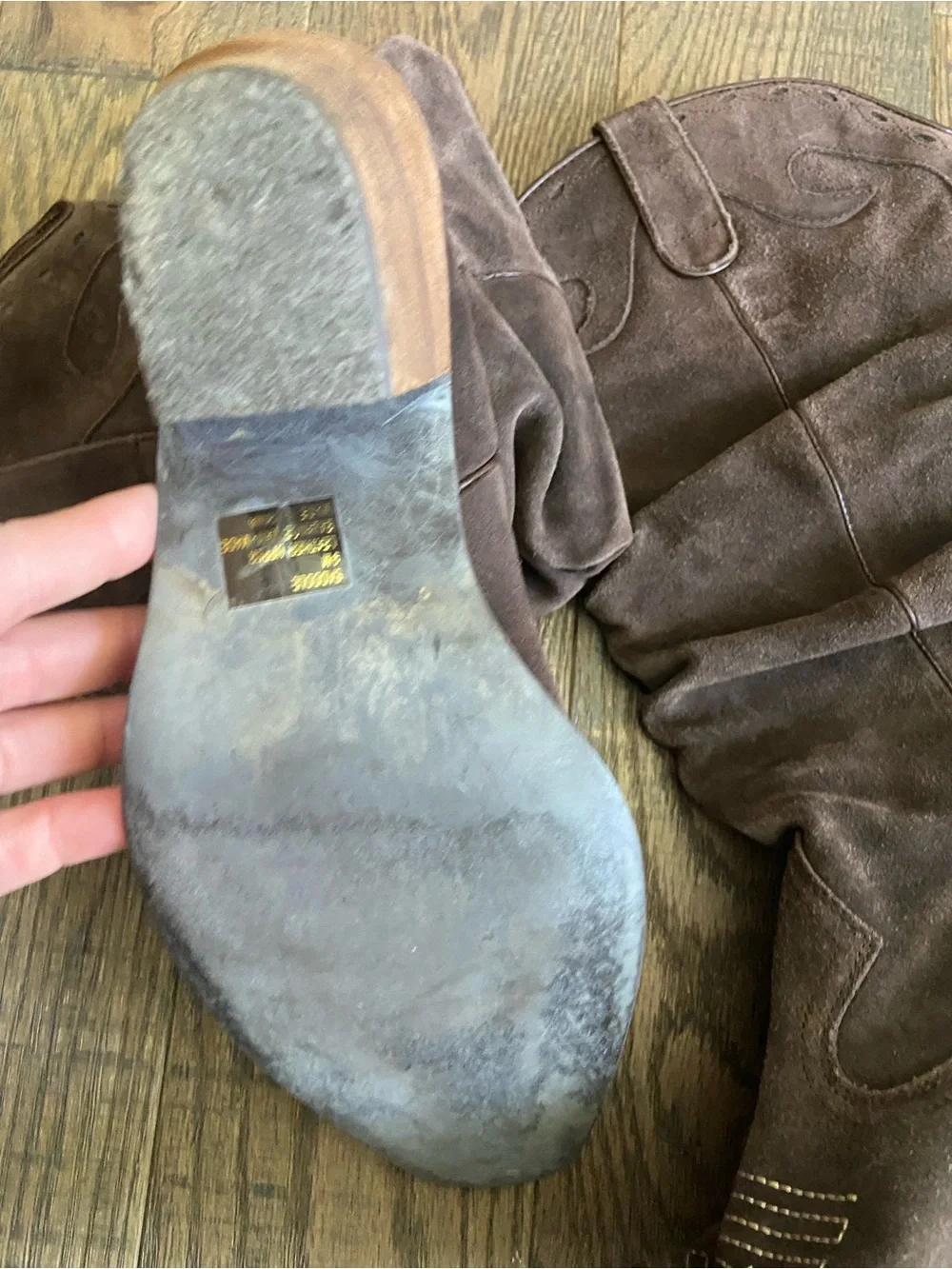 Vintage 2000s Steve Madden suede cowboy boots - Picture 7 of 7